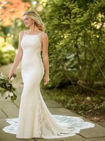 Iconic Collection Deborah D2993 #0 default Ivory Gown with Latté Georgette Side Panel thumbnail